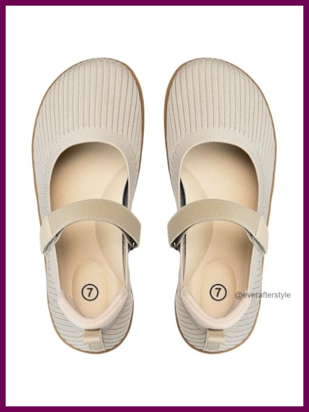 Wide Toe Box Mary Jane Flats Knit Ballet Comfort Shoes
